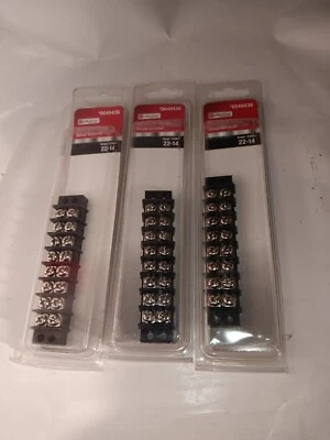 NEW LOT OF 3 GENUINE UTILITECH TERMINAL BLOCK STRIPS 0049439  8 CIRCUIT  - Image 1 of 4