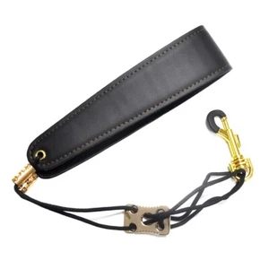 Saxophone Neck Strap PU Leather Pad For Alto Tenor Soprano Saxophone BLACK - Picture 1 of 4