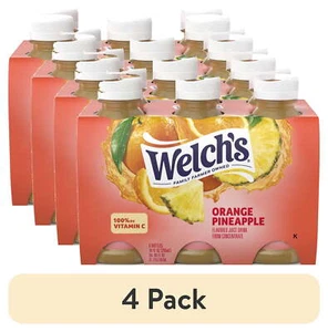 (4 pack) Welch's Orange Pineapple Juice Drink, 10 fl oz On-the-Go Bottle - Picture 1 of 7