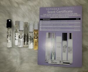 Sephora  Favorites Perfume Sample Set W Certificate For Free Scent Designer 