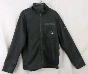 Spyder Pulloverjacke mit durchgehendem Reißverschluss Waffelstrick Fleece gefüttert, Herren Medium, schwarz gebraucht, in einwandfreiem Zustand - Bild 1 von 15