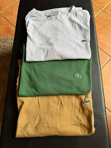 3 Lacoste T-Shirts - hochwertige Baumwolle mit Rundhals-Ausschnitt Größe 6 - Bild 1 von 5