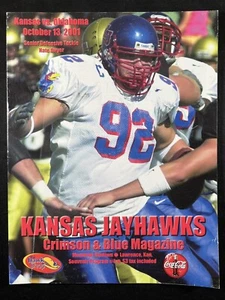 2001 Oklahoma Sooners at Kansas Jayhawks Football Program Nate Dwyer Cover - Picture 1 of 5