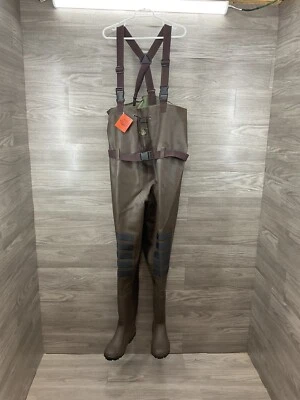 White River Fly Shop Fishing Waders Men’s Rubber Brown USA size 11 - Image 1 of 4