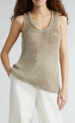 STELLA MCCARTNEY  Metallic Sweater Tank Top. NWT $950 Retail Size Size Large - Image 1 of 4