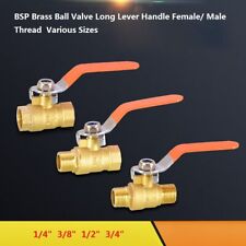  Brass Ball Valve BSP 1/4" 3/8" 1/2" 3/4" Female/ Male Thread Long Lever Handle