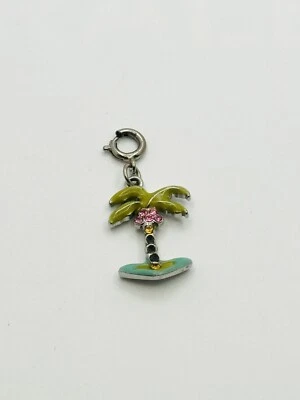 Vintage Palm Tree Rhinestone Bracelet Bag Charm Keychain Clip On G1 - Image 1 of 3