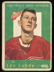 1959-60 Topps #22 Len Lunde Detroit Red Wings - Picture 1 of 2