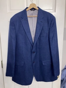 Jos. A. Bank Traveler's Collection Tailored Fit Plaid Wool Blazer Jacket 44L - Picture 1 of 7