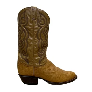 Stivali Tony Lama da uomo in pelle marrone ricamata western cowboy tacco a corda taglia 9D - Foto 1 di 11