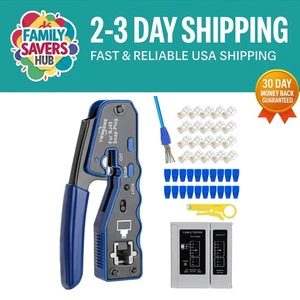 High-Performance RJ45 Crimper and Tester - Ultimate Ethernet Crimping Solution - Picture 1 of 9