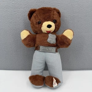 Vintage Ideal Toy Smokey Bear Plüsch Forest Park Ranger Abzeichen Gürtelschnalle USA - Bild 1 von 17