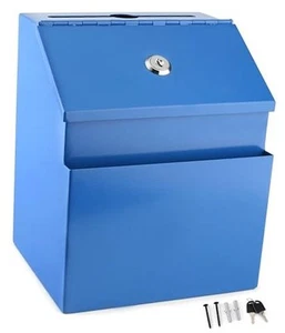 Suggestion Box with Lock and keys, Metal Wall Mounted Ballot Box, Iron steel - Picture 1 of 6