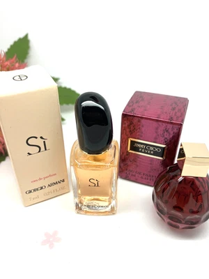 GIORGIO ARMANI Si + JIMMY CHOO Fever MINI PERFUME edp WOMEN Miniature Gift SET