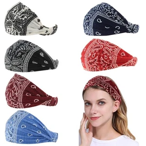 Paisley Bandana Stirnband für Damen mit 1 Stück (6er Pack), Nr. 5 (gemischt 6 Stück)  - Bild 1 von 9