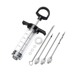 Kit inyector de carne de plástico para fumador con 3 agujas de jeringa de alimentos con sabor, idea... - Imagen 1 de 9