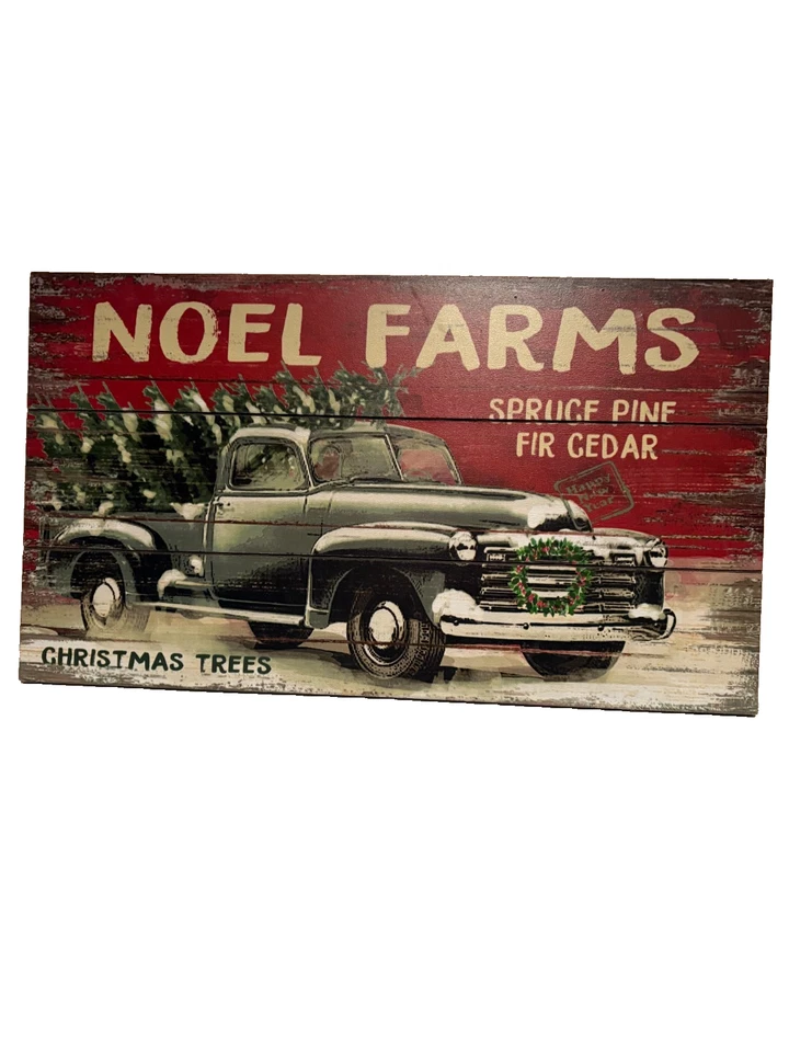 Letrero de árbol de Navidad de madera Noel Farms Foto 1 de 1