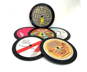 Retro Quality Handcrafted Vinyl Record Coasters, Retro Music, Set Of 6 - Picture 1 of 5