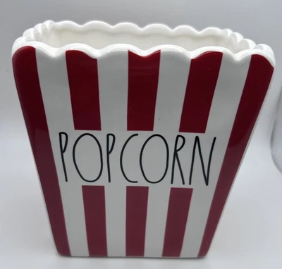 Rae Dunn Popcorn Stripe Ceramic Bucket Bowl Red and White, 5.5" Brand New  - Image 1 of 4