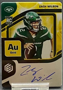 2021 PANINI ELEMENTS AU GOLD ROOKIE AUTO ZACH WILSON JETS #ED 10/79 - Picture 1 of 2