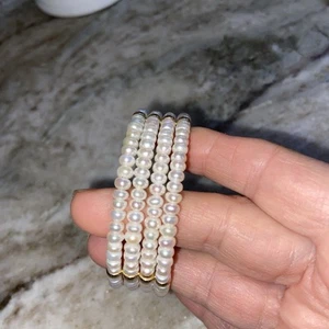 Gorgeous Bridal Four Row Pearl 14k Bracelet - Picture 1 of 6