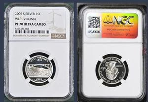 2005-S West Virginia Silver Statehood Quarter NGC PF 70 ULTRA CAMEO - Picture 1 of 1