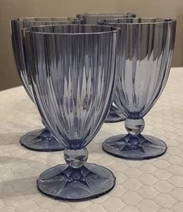 Villeroy & Boch My Garden Iced Tea Goblet Blue Glass Set Of Four 6 3/4” - Picture 1 of 3