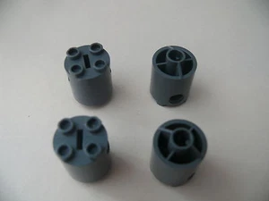 Lego 4 briques rondes gris fonce bluish 4882 2254 7673 / 4 dark bluish robo body - Picture 1 of 1