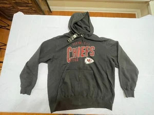 Kansas City Chiefs Gray Zip Up Jacket W/Hoodie Men’s XXL 2XL NFL -930 - Picture 1 of 5