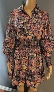 Fate Women's Mini Dress Long Sleeve Floral Size Small - Picture 1 of 12