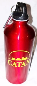 Catan Game Red Metal Water Bottle Canteen Flask With Clip New Free Shipping - Picture 1 of 1