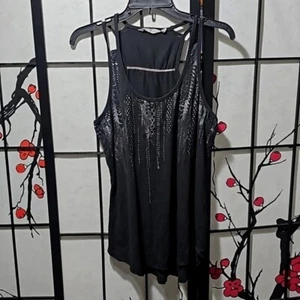 Athleta Tanktop Bluse schwarz silber Größe M - Bild 1 von 4