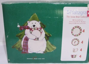 Pfaltzgraff Snow Bear 16 Piece Buffet Set Dinner & Salad Plates, Bowls & Mugs - Picture 1 of 7