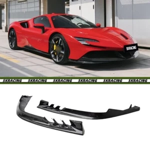 Carbon Fiber Front Bumper Lip Side Splitter Body Kits For Ferrari SF90 2020-2024 - Picture 1 of 14