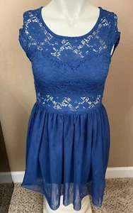 Bailey Blue Damen blau Spitze und transparent ärmellos Party Größe M - Bild 1 von 8