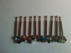 10 Holz Klöppeln mit Flitter Nr 90 - Bild 1 von 3