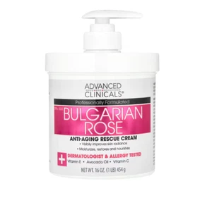 Advanced Clinicals, Anti-Aging Rescue Cream, Bulgarian Rose, 16 oz (454 g)~ - Picture 1 of 2