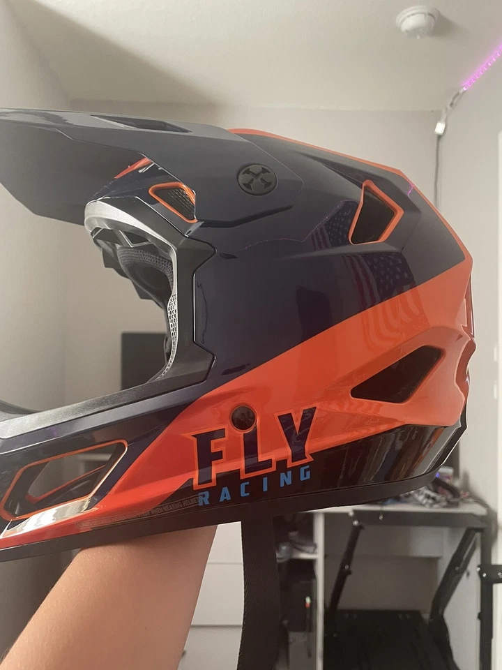 Casco de ciclismo Fly Racing Rayce azul marino/naranja - mediano Foto 1 de 4