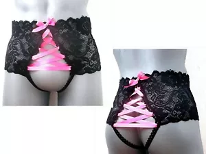 Bragas de encaje Sissy amante BDSM knickers eróticos ver a través de la lencería Mtf queer - Imagen 1 de 17