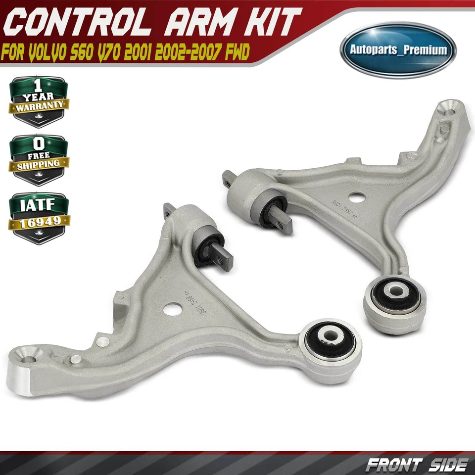 2x Nuevo brazo de control inferior delantero izquierdo y derecho para Volvo S60 V70 2001 2002-2007 tracción delantera Foto 1 de 4