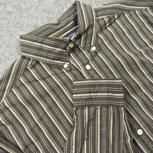Roundtree Yorke Shirt Men XLT Extra Large Tall Black Striped Long Sleeve - Picture 1 of 6