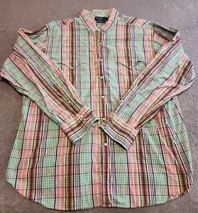Camisa Polo Ralph Lauren DE COLECCIÓN Para Hombres 2XL Colorida Perla Occidental Ranchero a Presión - Imagen 1 de 11