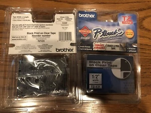 Genuine Brother P-touch TZ-131 1/2" (12mm) Black Print On Clear Tape New SEALED - Picture 1 of 1