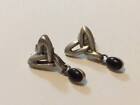 Signed Roma Silver Earrings With Black Onyx