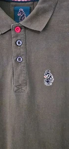 LUKE 1977 Boys Teenagers Khaki Cotton Short Sleeve Polo Shirt Size Small P2P 17" - Picture 1 of 3