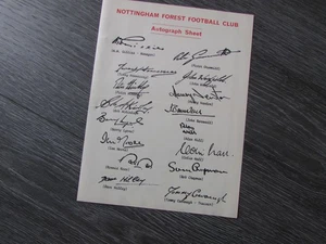 Nottingham Forest Football Club Original Early Pre Printed Signed Team Sheet - Picture 1 of 8