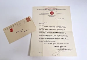 1920 Remington Arms Union Metallic Cartridge Co Letter & Envelope - Sales Dept - Picture 1 of 8