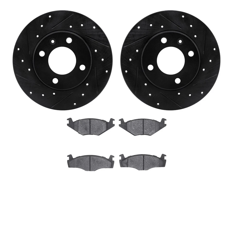 For Volkswagen Derby 95-09 Drilled & Slotted Front Brake Kit w Optimum Pads Foto 1 de 3