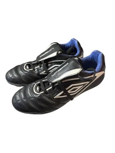 Botines de fútbol Umbro negros blancos talla 5 zapatos de fútbol de cuero para jóvenes - Imagen 1 de 7