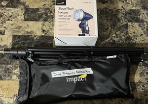 Impact SF-ABRL160 Stand Mount Flash Fixture W LED Modeling Light & Tripod Stand - Picture 1 of 7